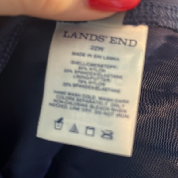 Lands End Tankini Top & Bottom Navy Blue Paisley 2-Piece Size 22W - Picture 10 of 10